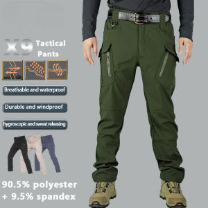 JEEP SPIRIT Men Tactical Pants Multi Pockets Summer Thin Outdoor Camping Trekking Hiking Military Waterproof Quick Dry Trousers Cargo Pants For Men In Black IX7