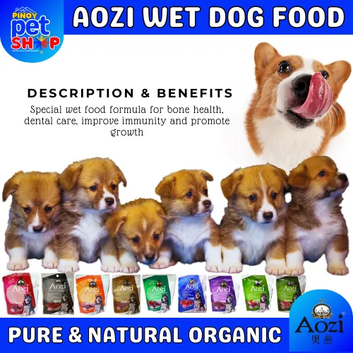 AOZI pure natural organic dog wet food in pouch for all breeds