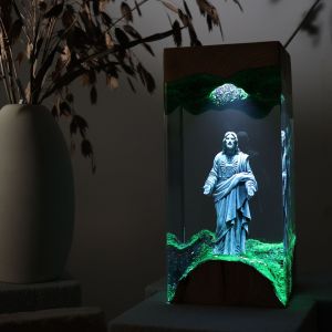 Resin Western Saint Art Lamp Decorative Ornament Christmas Gift Home Decor for Friends Family