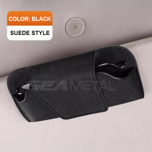 SEAMETAL Leather Car Glasses Clip Universal Magnetic Car Sun Visor Organizer Storage Bag Car Sunglasses Case