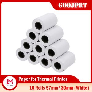 Goojprt 10 Rolls 57mmx30mm Thermal Paper for Thermal Printer (White)
