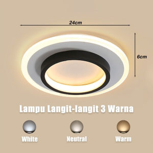 3 Warna Lampu Plafon LED Ceiling Light Lampu Hias Rumah Ruang Tamu Kamar Minimalis Tempat Lampu Plafon Ceiling Lamp Tiga warna lampu tahan lama