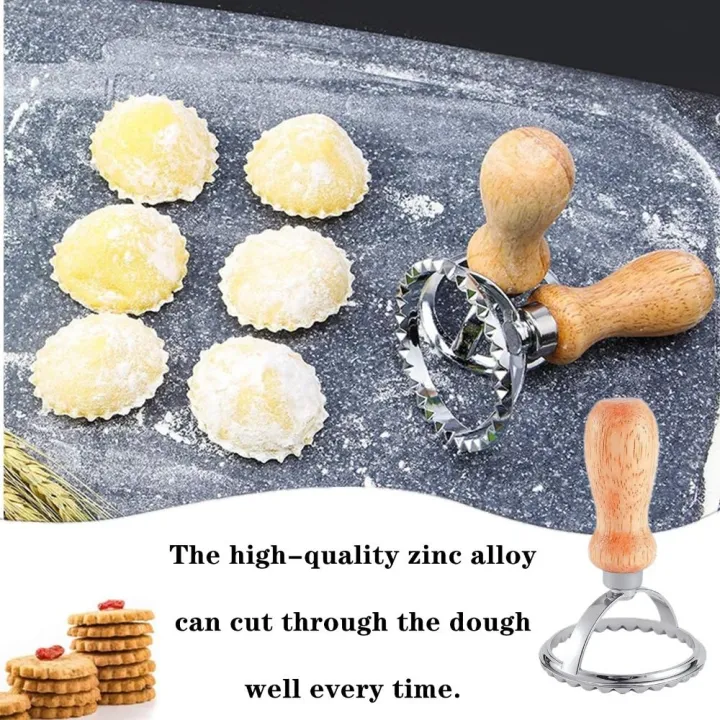 VALER Tay cầm bằng gỗ Dấu ấn bánh quy Hình vuông/Hình tròn/Hình trái ...