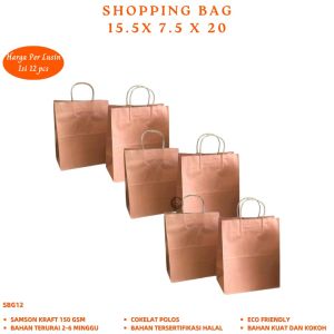 Tas Belanja Paper Bag Kantong Kertas 15.5X7.5X20 (Isi 10 Pcs-SBG12)