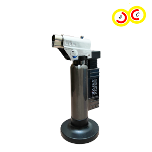 Windproof Strong Turbo Jet Flame Torch Lighter With Stand Refillable Big Butane Spray Gun Lighter Besar Api Tajam