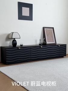 [CozyNest ]Wave TV Cabinet Door TV Console Solid Wood Simple Retractable TV Cabinet Console Modern Simple Household Cabinet Storage