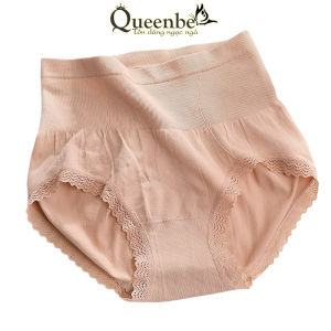 Quần lót nữ ren eo giúp thon gọn bụng dưới GLDL038 Queenbe đáy kháng khuẩn vải cotton co giãn 4 chiều mềm thoáng khí