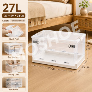 MOSHOE 150L Foldable Storage Box with Lid Large Capacity Stackable Plastic Organizer for Clothes Wardrobe & Home