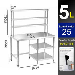 LOADNIX Premium Quality Stainless Steel Commercial Console Table Gas Stove Holder Kitchen Work Table Multifunctional Combination Shelves