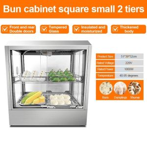 VOLTHUB Steamer Box Plug in Electric Convenience Store Breakfast Steamed Bun Cabinet Furnace Insulation Steam Glass Steamed Bun Display Cabinet