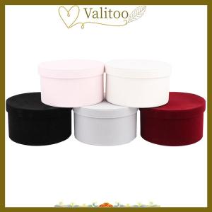 [Valitoo] 1PC Round Flannelette Flower Boxes Florist Gift Party Packaging Box Decoration