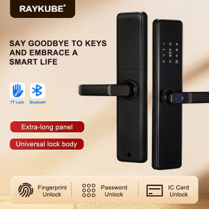 RAYKUBE P6 TT Lock Bluetooth Smart Door Lock Fingerprint Lock Digital Electric Password Lock With Ultra Long&Large Handle Panels