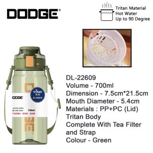 Dodge 700ml/900ml Filter Strap Leakproof Tritan BPA-Free Water Bottle