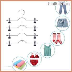 【Pinellia flowers】 6-Tier Skirt Pants Shorts Hangers Space Saving No Slip Storage Metal Skirt Rack