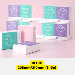 Khăn giấy khô mini bỏ túi 3 lớp mềm mịn nhỏ gọn siêu tiện lợi không mùi dễ dàng mang theo gói 7 tờ