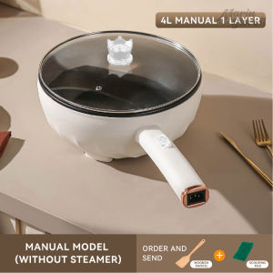 Wok Electric Frying Pan Smart Multifunctional Big Capacity Non-Stick With Steamer Cooking Pot Kuali Elektrik 电炒锅 YY05
