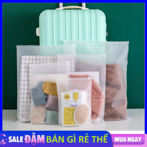 Set 5 Túi zip khoá kéo lụa mờ đựng quần áo phụ kiện dẻo dai bền tiện dụng / Túi bảo quản quần áo vật dụng - Túi Đựng Đồ Du Lịch Trong Suốt Có Khóa Kéo Tiện Dụng