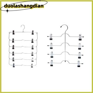 [Duola] 6-Tier váy quần short treo tiết kiệm không gian không có trượt lưu trữ kim loại Váy Giá