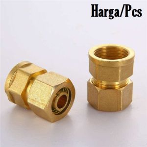 Sok Sock sambungan 1/2inch air panas kuningan Drat Dalam