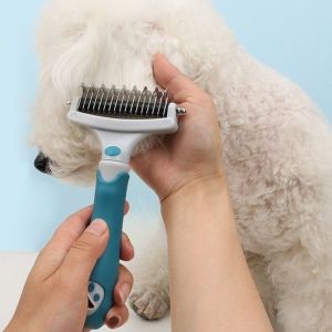 OUTOPEN Double-Sided Dog Knot Opening Comb Professional Comfort Grip Pet Grooming Brush Durable Portable Pet Hair Knotting Comb For Dogs Cats