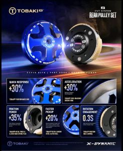 TOBAKI-X CVT Racing Pulley Set Front Rear NMAX NVX155 VARIO150 VARIO125 | X-DYNAMIC Depan Belakang