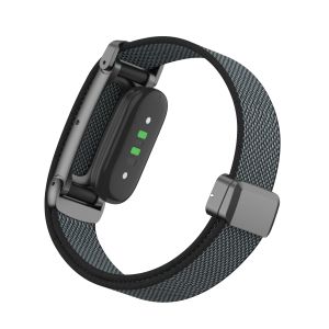 Ốp lưng kim loại bảo vệ + Dây đeo vải Nylon dệt khóa từ tính cho Google Fitbit Air