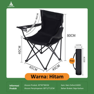 Lantoo Kursi Lipat Outdoor Sandaran Tangan Portabel Praktis Alam Mancing Piknik Mudah Dilipat