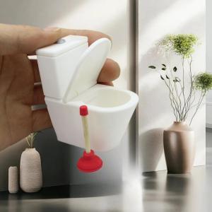 QUANSEN Dollhouse Simulation Toilet Seat Vintage Dollhouse Bathroom White Toilet Doll House Miniature Baby Pretend Toy Doll Accessories