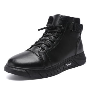 2024 Casual Mens Business Casual Mens Shoes Long Leather Boots Martin Boots
