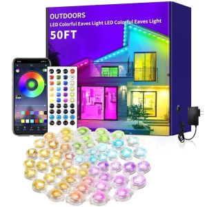 Outdoor Eaves LED Lights IP67 Waterproof Permanent Light String with Remote Control for Garden Courtyard Decoration Party Lamp