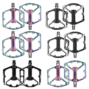 Aluminum Alloy Flat Pedal Double Bearings Nonslip Bicycles Pedals Cycling Platform Pedals for Road Bike Cycling
