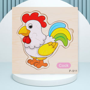 DreamBaby Mainan Edukasi Puzzle Kayu Puzzle Anak Macam Hewan Cow Rooster Cat Fish Sheep Butterfly/ Jigsaw Puzzle anak