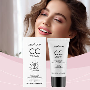 CC Cream Hydrating Foundation Liquid Spf43 Even Skin Tone Brightening Lightweight Moisturizer Long-Lasting Natural Finish Makeup