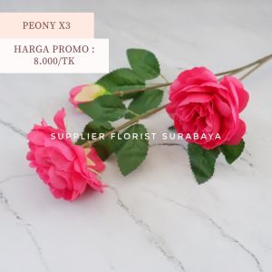[PEONY X3] PEONY SINGLE STALK BUNGA PALSU PEONY CABANG 3