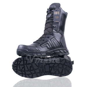 Sepatu PDL Centurion TNI Polri Brimob Security Satpam Kulit Hitam Doff Jaring Belakang VMESTE