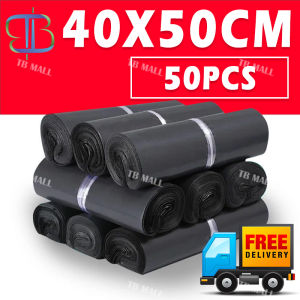 Fumu Kantong Plastik Packing Olshop / Plastik Polymailer 40x50cm Hitam Isi 50pcs Lem Kuat Anti Sobek Grosir Termurah