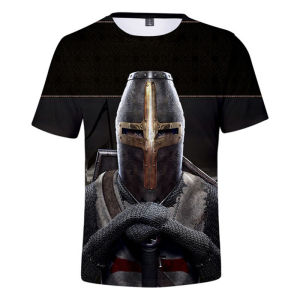 [Local Stock] VCC Fashion Casual T-Shirts Men Women Cool Stuff Harajuku Streetwear T Shirt Tops Knights Templar 3D Print T Shirt Knights Templar