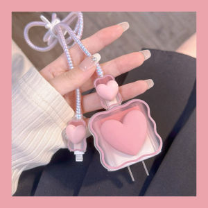 Love set Charger cover Cable protector Clear Adatper case for iphone 18W/20W/5W charger