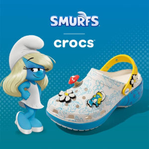Crocs For Women Smurfs Cloud Thick soled Hole Shoes Comfortable and Breathable Sandals #210822
