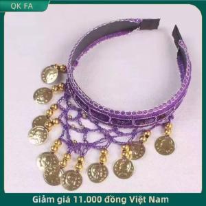 QK FA ✨ Dân Tộc Retro belly dance Headband với Red sequin đồng xu rìa cá nhân trang trí mũ sắt cho khiêu vũ biểu diễn