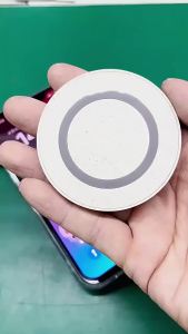 Wheat Straw Q5 Wireless Charger  15W Wheat Straw Wireless Charging Round q5 Straw Material Wireless Charger
