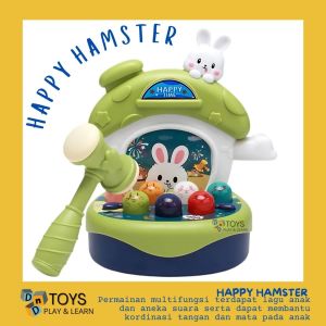 Mainan Edukasi Anak Bayi Happy Hamster Hitting Mole Palu Pukul Tikus Whack The Mole Lampu Musik Lagu