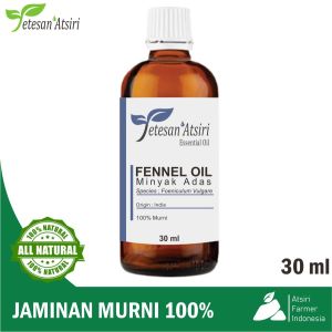 minyak atsiri adas murni fennel pure essential oil aromatherapy therapeutic grade diffuser humidifier burner aromaterapi esensial essensial esential tanpa campuran TETESAN ATSIRI 10ml 30ml 50ml original