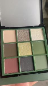 DIKALU 9-Color Eyeshadow Palette in Dark Black & Green - Matte and Shimmer Earth Tones