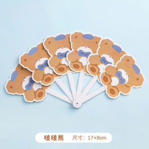 ✨ Kipas Lipat Capybara Cute Cartoon 6-Fold Hand Fan Portable Cooling Fan Compact INS Style Summer Travel
