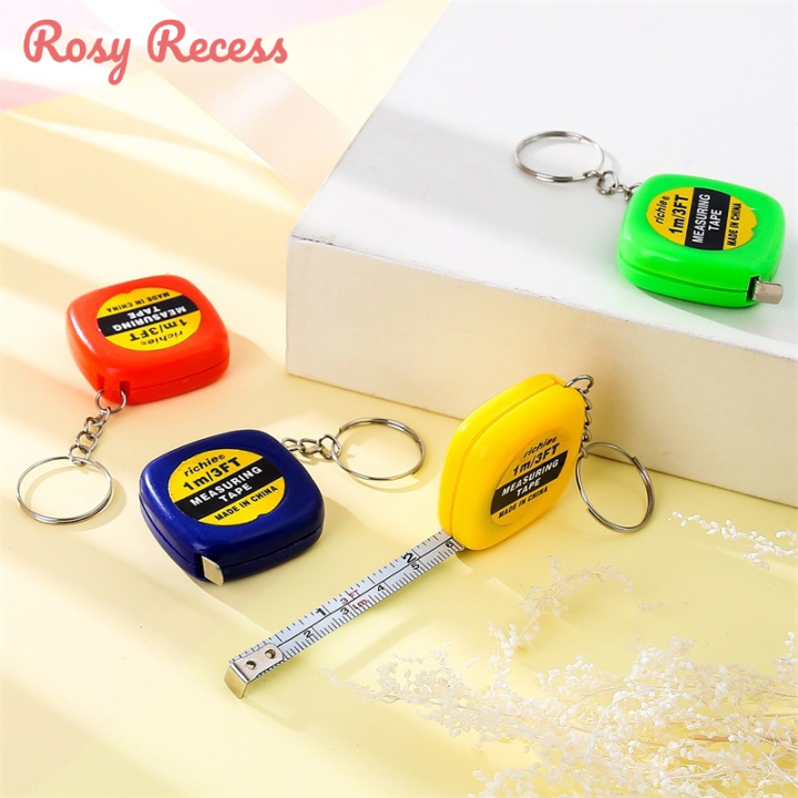 Rosy Recess Portable Measuring Tape Automatic Retractable Square Small Tape  Measure Keychain Multi-Purpose Mini Steel Ruler Small and Convenient