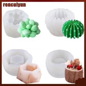 rencuiyun แม่พิมพ์ซิลิโคนเรซินอีพ็อกซี่รูปกระบองเพชรพืชอวบน้ำแบบทำมือ