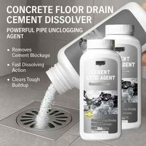 Drain Cleaner Cement Remover / Concrete Dissolver / Clogged Pipe Cleaner / Kitchen Bathroom Toilet Drain / Homeowners and Plumbers / Heavy Duty Clog Remover