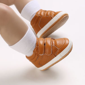 FSHKSM Brown Baby Shoes Walking Toddler Shoes Soft Sole Newborn Birthday Infant Kids Boy Sneaker
