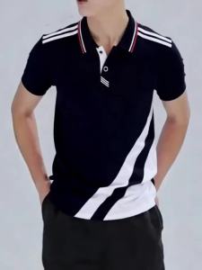 Jeans Fritz White Navy Blue Diagonal Stripe Striped Collar Polo Shirt For Men Short Sleeve Regular Fit Breathable Casual Summer Top COD Fast Delivery